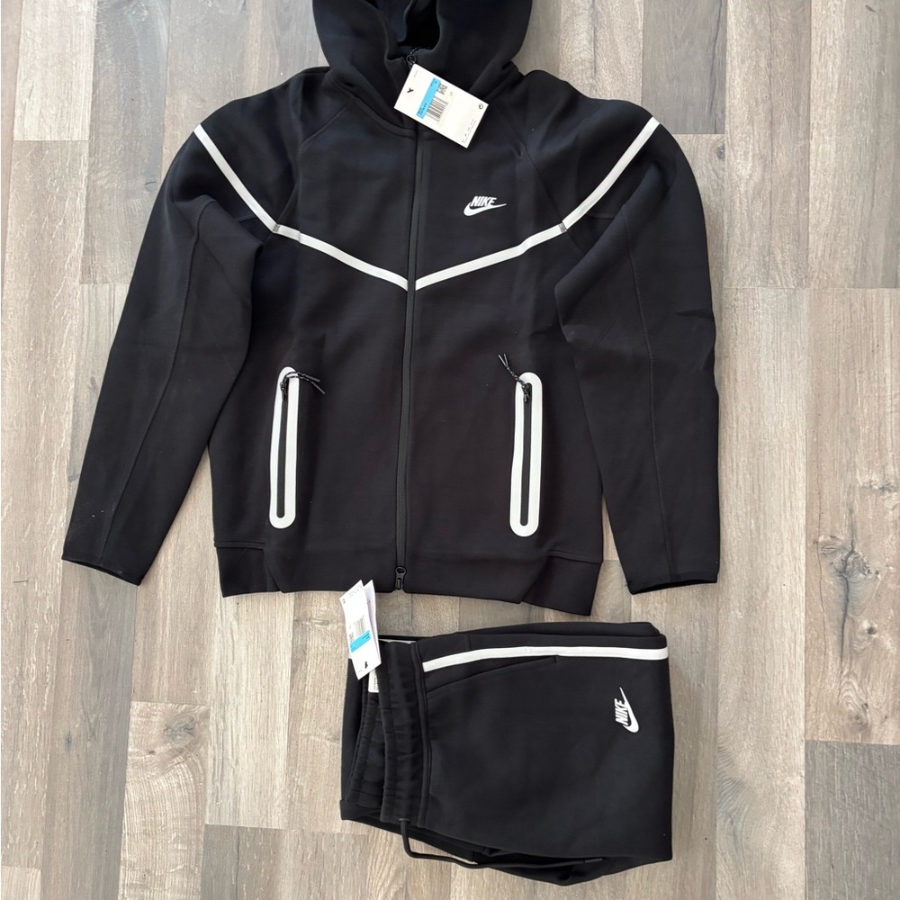 Nike Black Tracksuit with White Piping